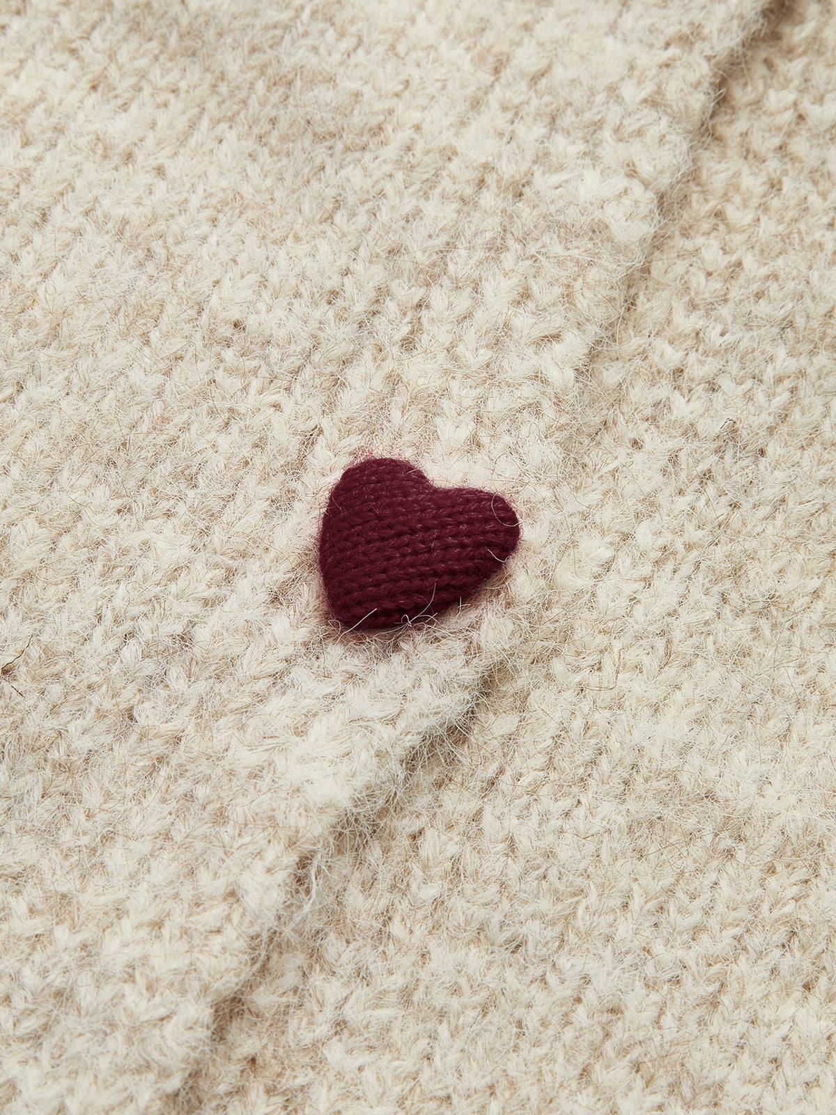 Elegant Heart-Button Cardigan
