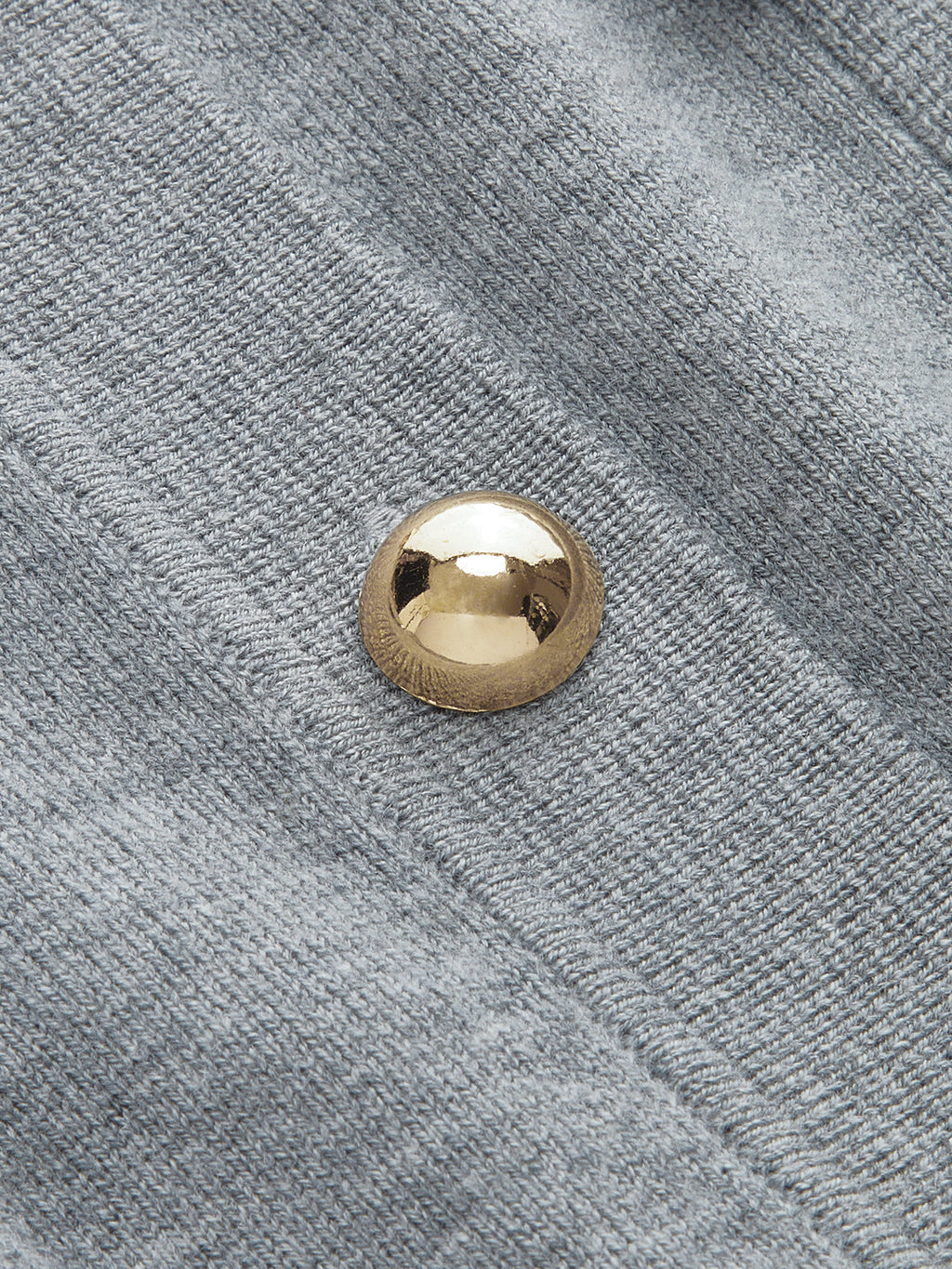 Metal Button Wool-Blend Collared Knit Cardigan