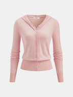 Wool-Blend Hooded Cardigan