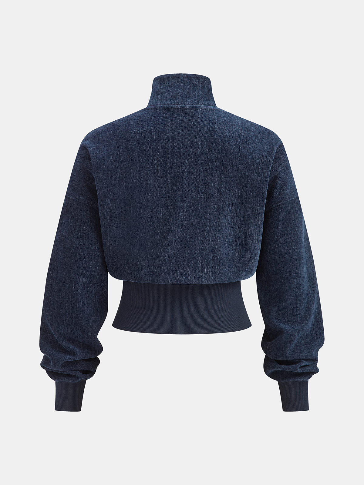 Conjunto de Chaqueta de Terciopelo con Cremallera y Pantalón Ancho