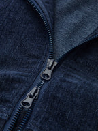 Conjunto de Chaqueta de Terciopelo con Cremallera y Pantalón Ancho