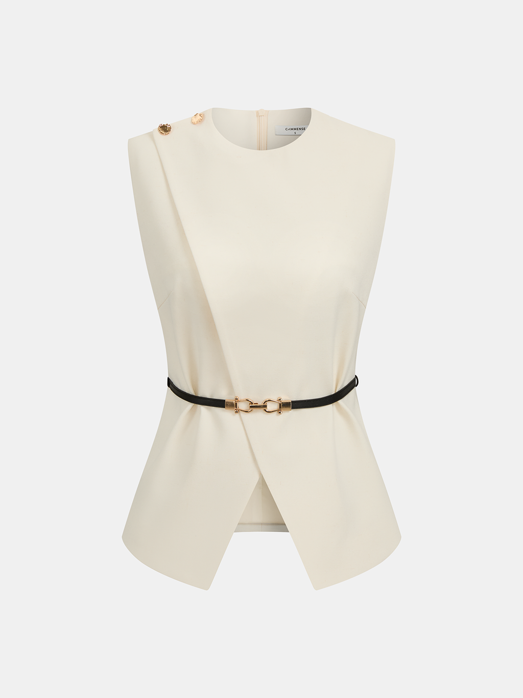Conjunto de Top Sin Mangas con Cinturón y Pantalón Plisado de Corte Mejorado