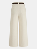 Pantalón Ancho de Lino con Cinturón