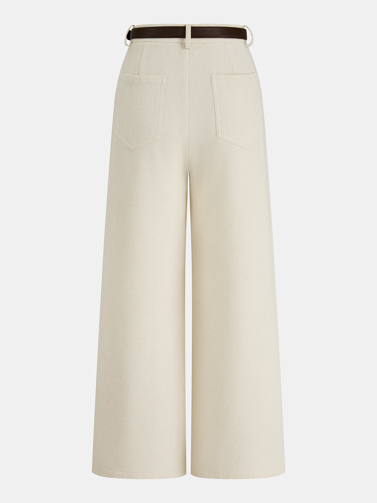 Pantalón Ancho de Lino con Cinturón