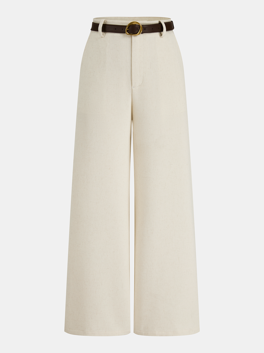Pantalón Ancho de Lino con Cinturón
