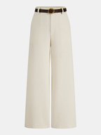 Pantalón Ancho de Lino con Cinturón