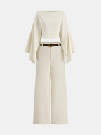 Pantalón Ancho de Lino con Cinturón
