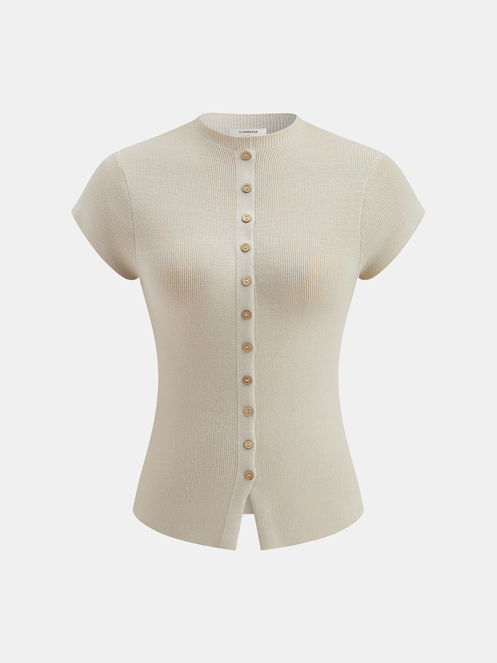 Button Front Short Sleeve Knit Cardigan