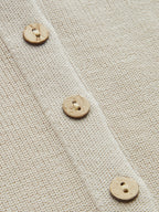 Button Front Short Sleeve Knit Cardigan