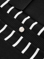 Striped Button-Front Sleeveless Knit Cardigan