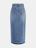 Falda Midi de Denim Asimétrica con Abertura