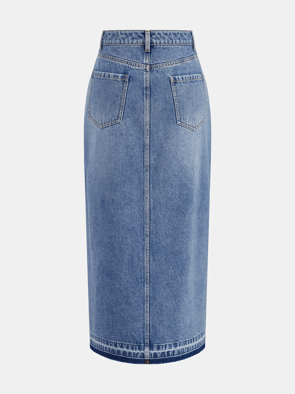 Falda Midi de Denim Asimétrica con Abertura