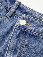 Falda Midi de Denim Asimétrica con Abertura