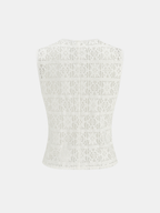 Lace V-Neck Buttoned Vest