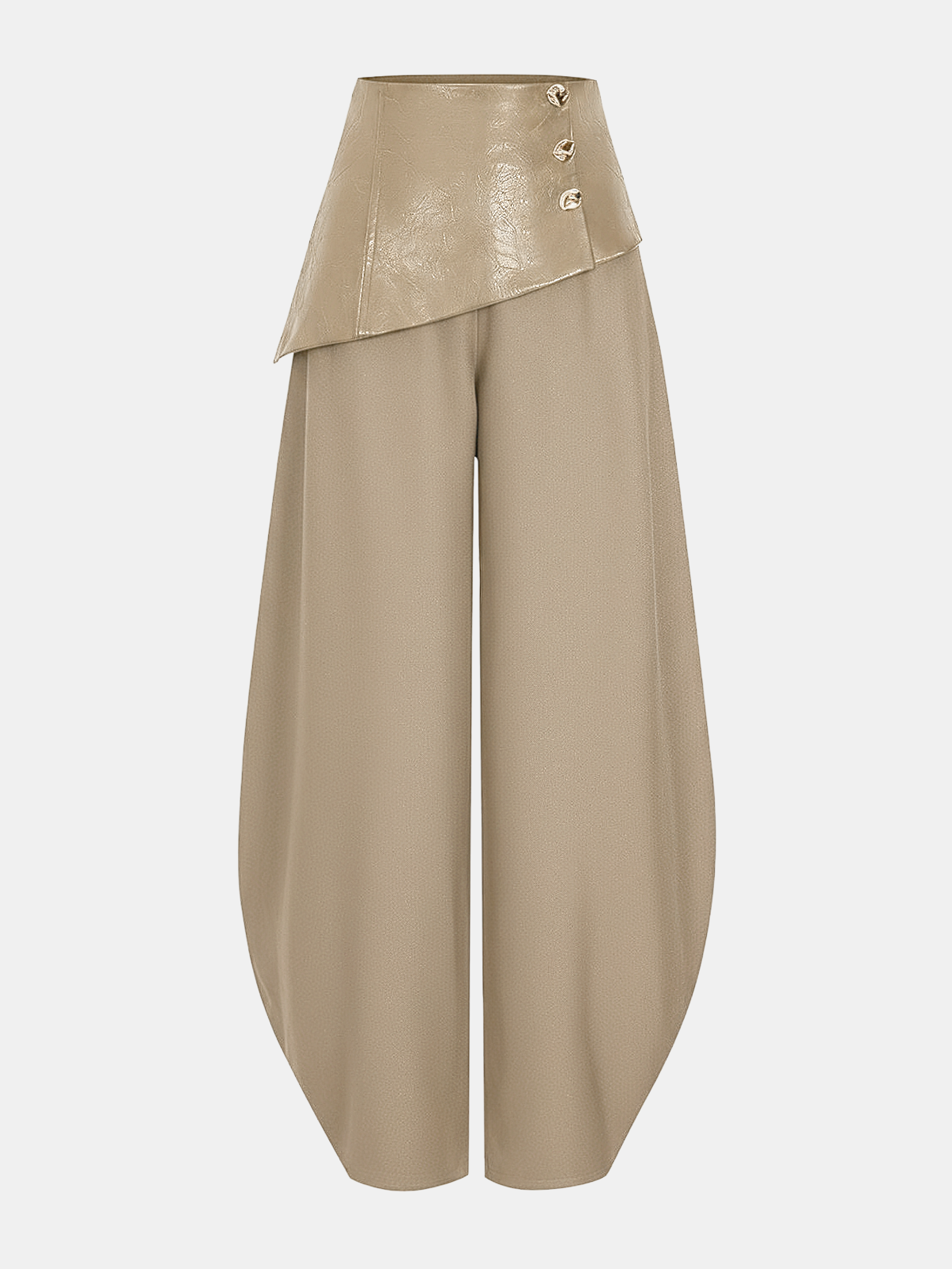 Pantalón Farol con Panel de Piel Sintética
