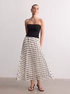 Falda Maxi Plisada de Lunares