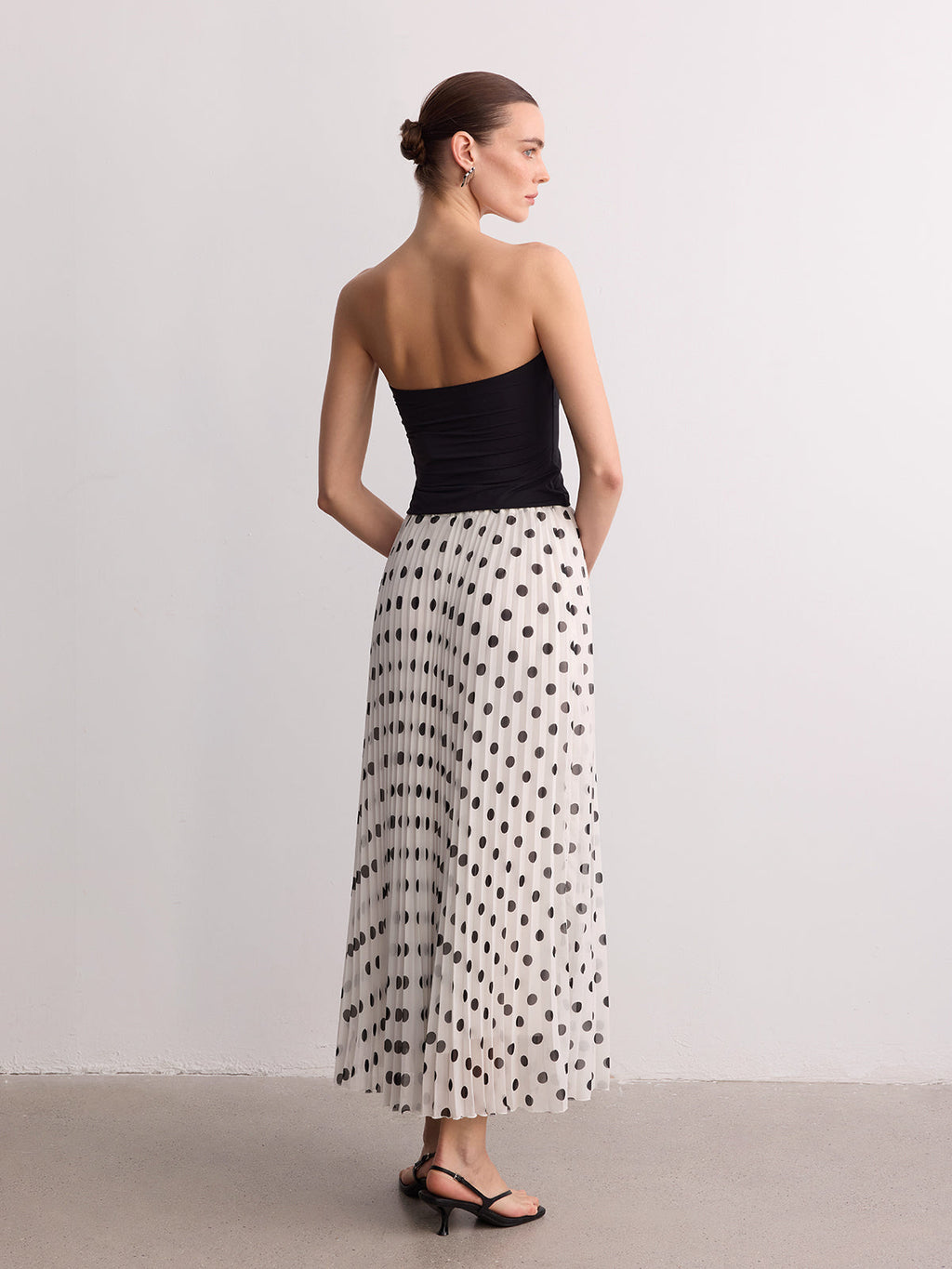 Falda Maxi Plisada de Lunares