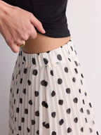 Falda Maxi Plisada de Lunares
