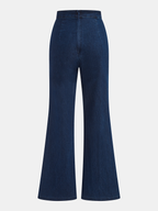 Conjunto de Top de Denim Sin Mangas y Pantalón Acampanado