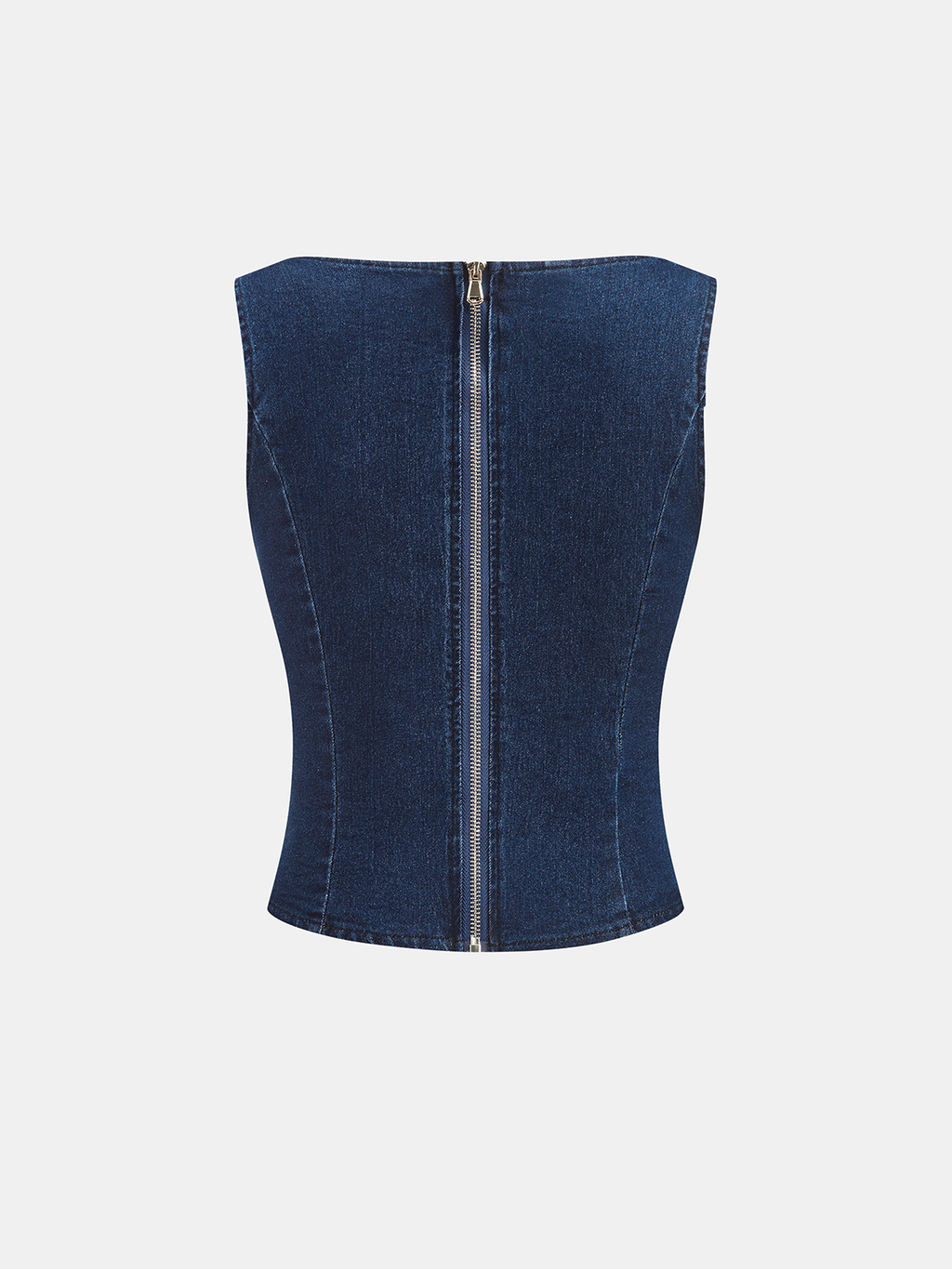 Conjunto de Top de Denim Sin Mangas y Pantalón Acampanado