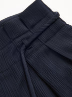 Pantalón Ancho de Satén con Cintura Fruncida (Paperbag)