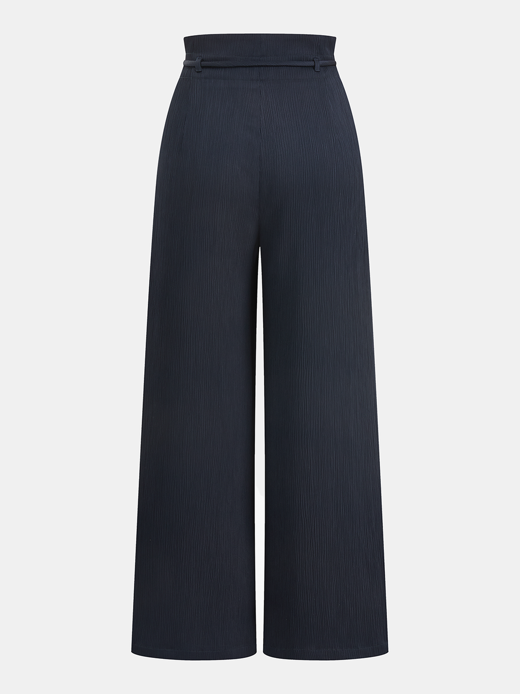 Pantalón Ancho de Satén con Cintura Fruncida (Paperbag)