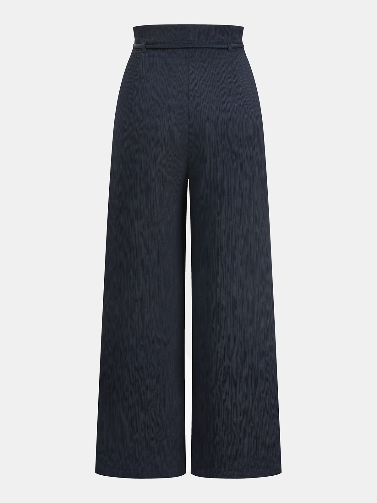 Pantalón Ancho de Satén con Cintura Fruncida (Paperbag)