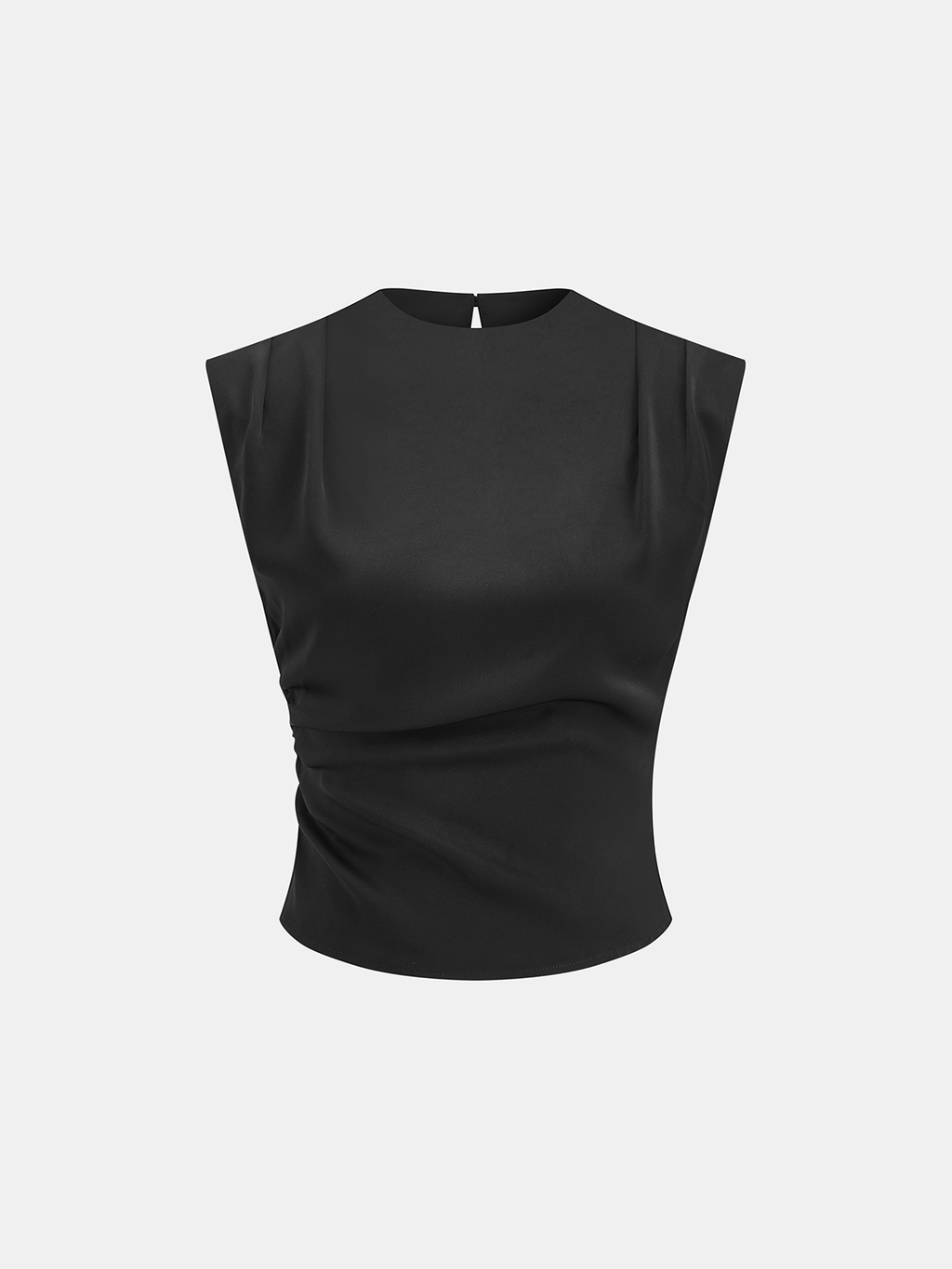 Conjunto de Top Fruncido Sin Mangas y Pantalón Plisado
