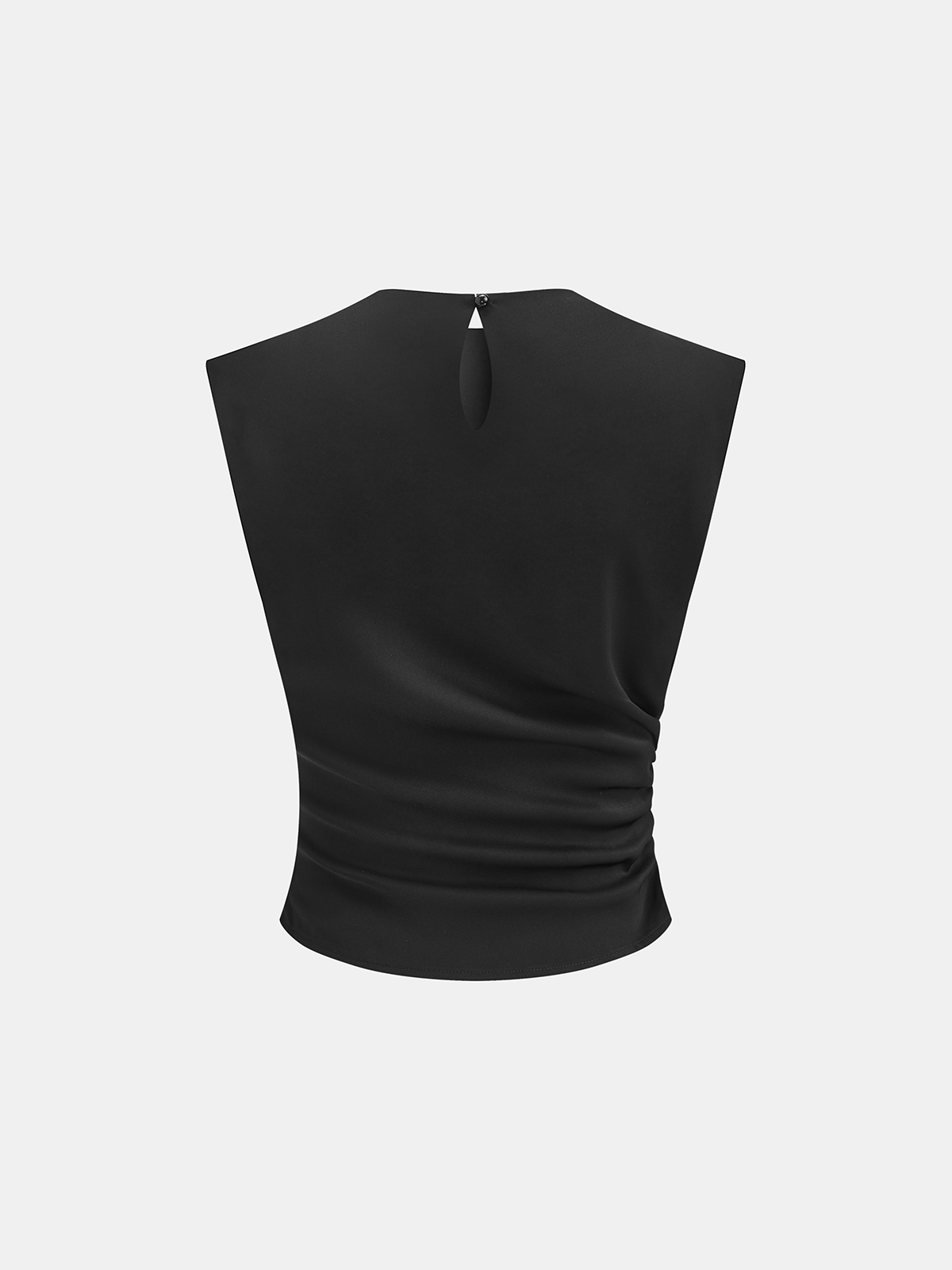 Conjunto de Top Fruncido Sin Mangas y Pantalón Plisado