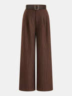 Conjunto de Top Sin Mangas y Pantalón de Raya Diplomática con Cinturón
