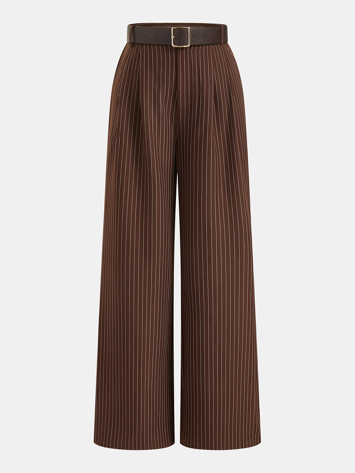 Conjunto de Top Sin Mangas y Pantalón de Raya Diplomática con Cinturón