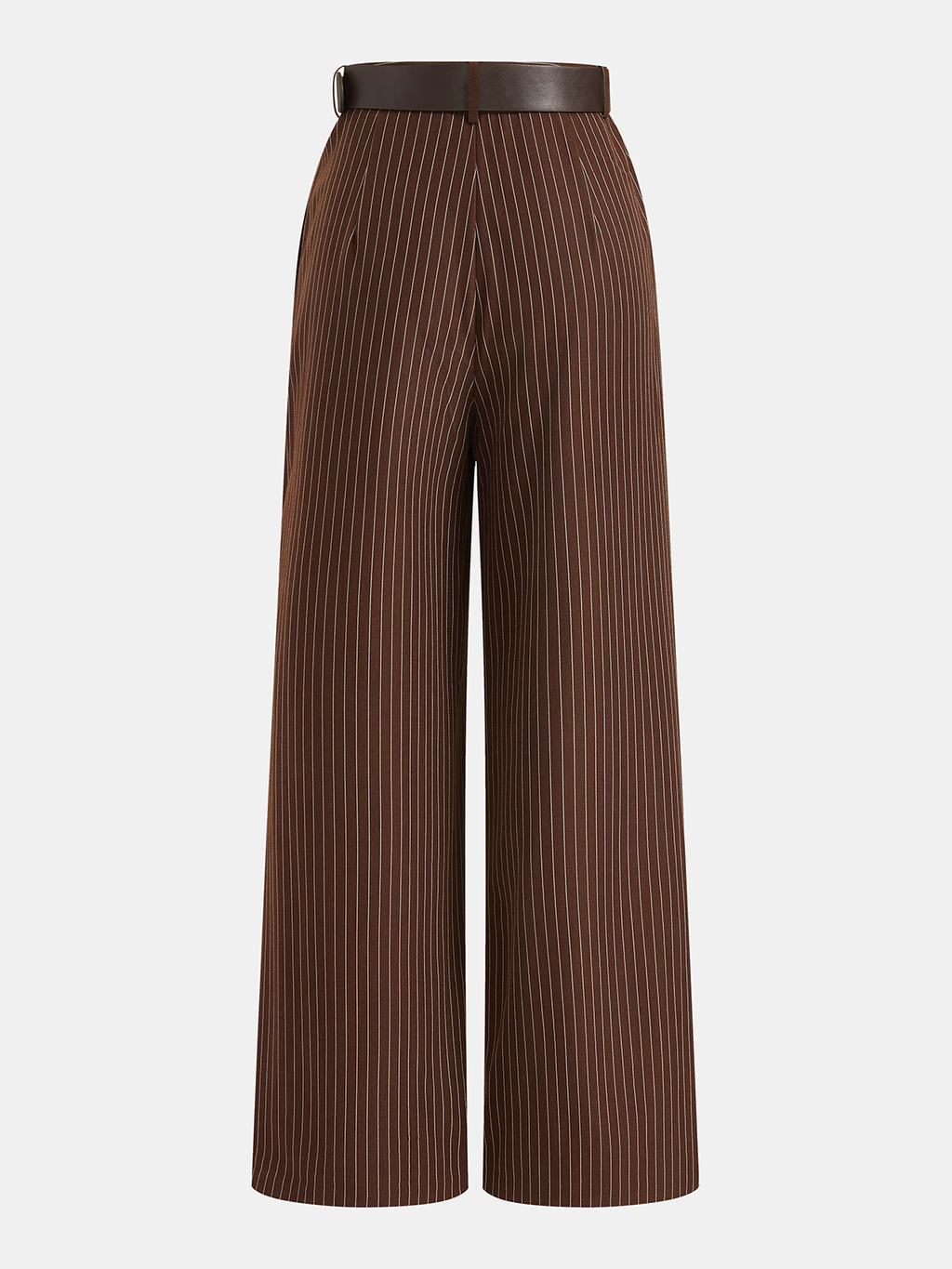 Conjunto de Top Sin Mangas y Pantalón de Raya Diplomática con Cinturón