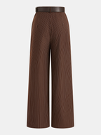 Conjunto de Top Sin Mangas y Pantalón de Raya Diplomática con Cinturón