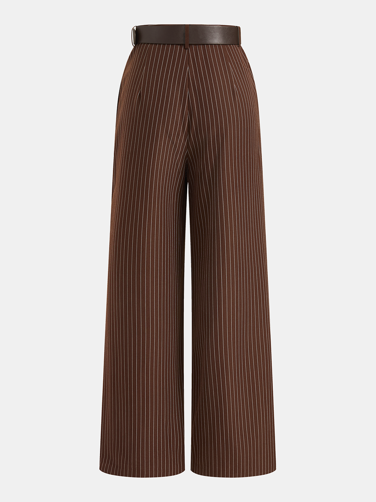 Conjunto de Top Sin Mangas y Pantalón de Raya Diplomática con Cinturón