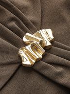 Deep V Cinched Waist Metal Buckle Vest