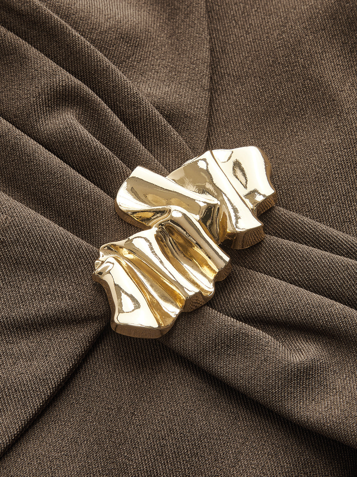 Deep V Cinched Waist Metal Buckle Vest