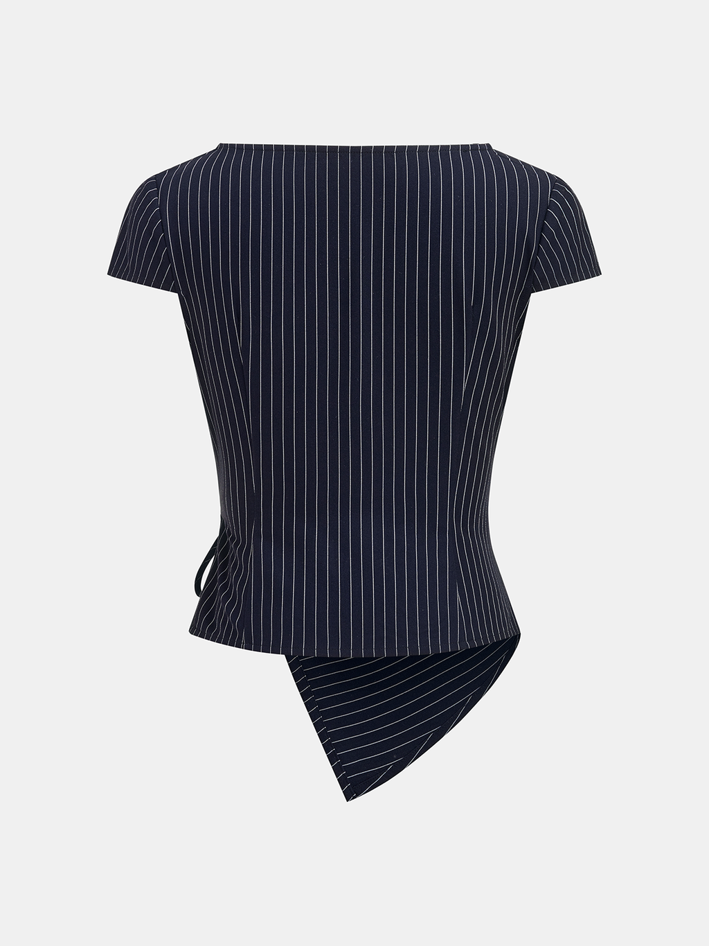 Conjunto de Top Cruzado Anudado y Pantalón Ancho de Raya Diplomática