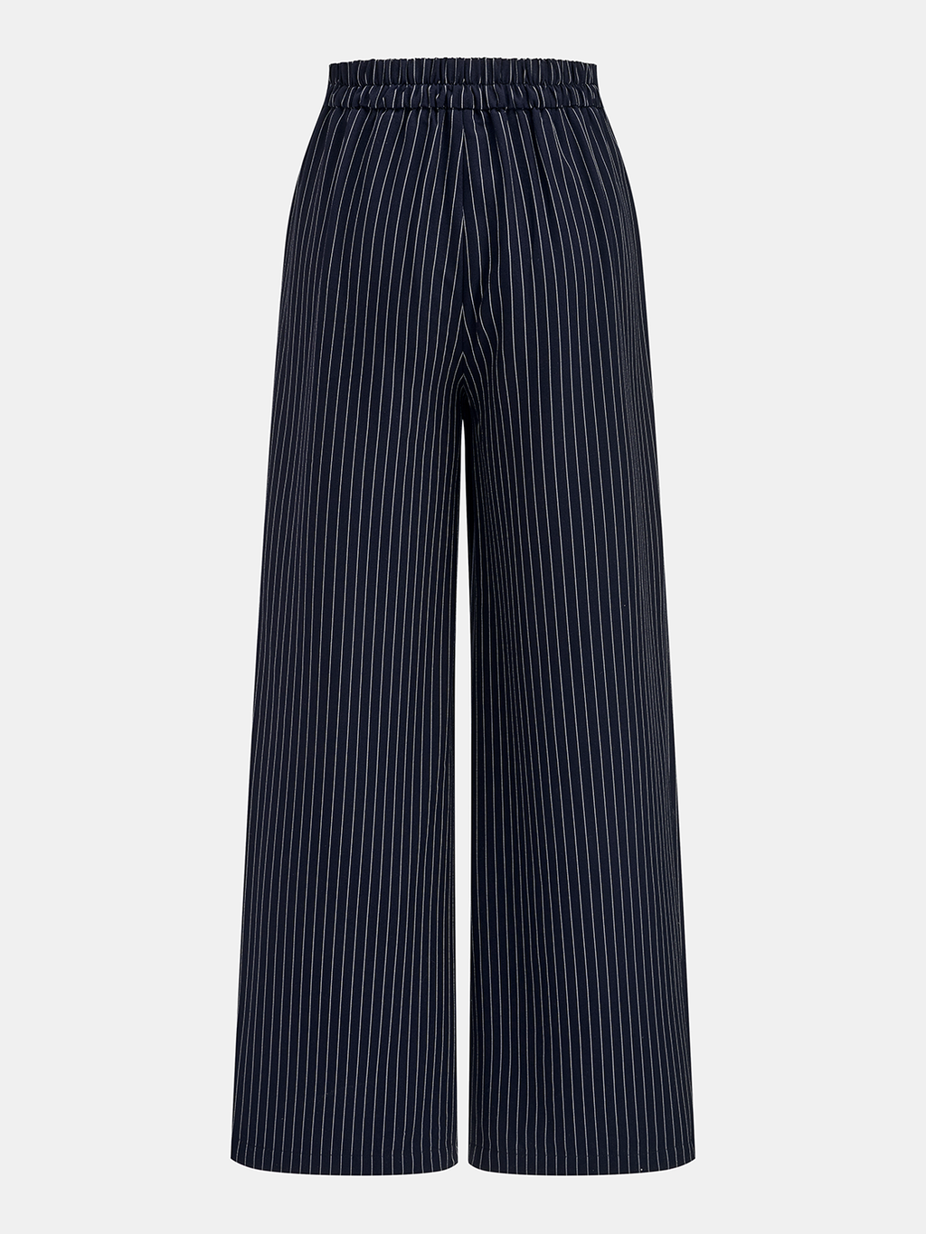 Conjunto de Top Cruzado Anudado y Pantalón Ancho de Raya Diplomática