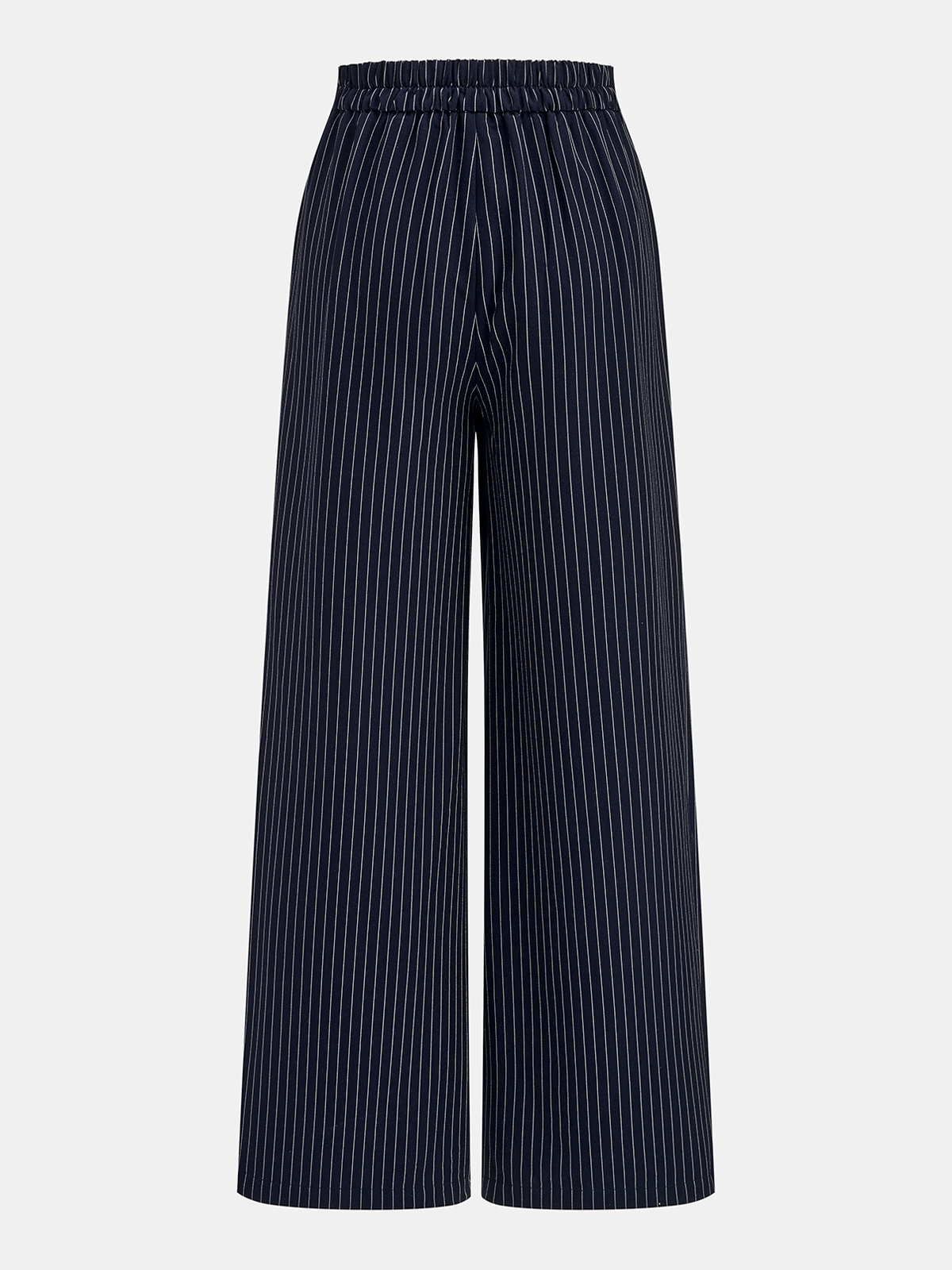 Conjunto de Top Cruzado Anudado y Pantalón Ancho de Raya Diplomática