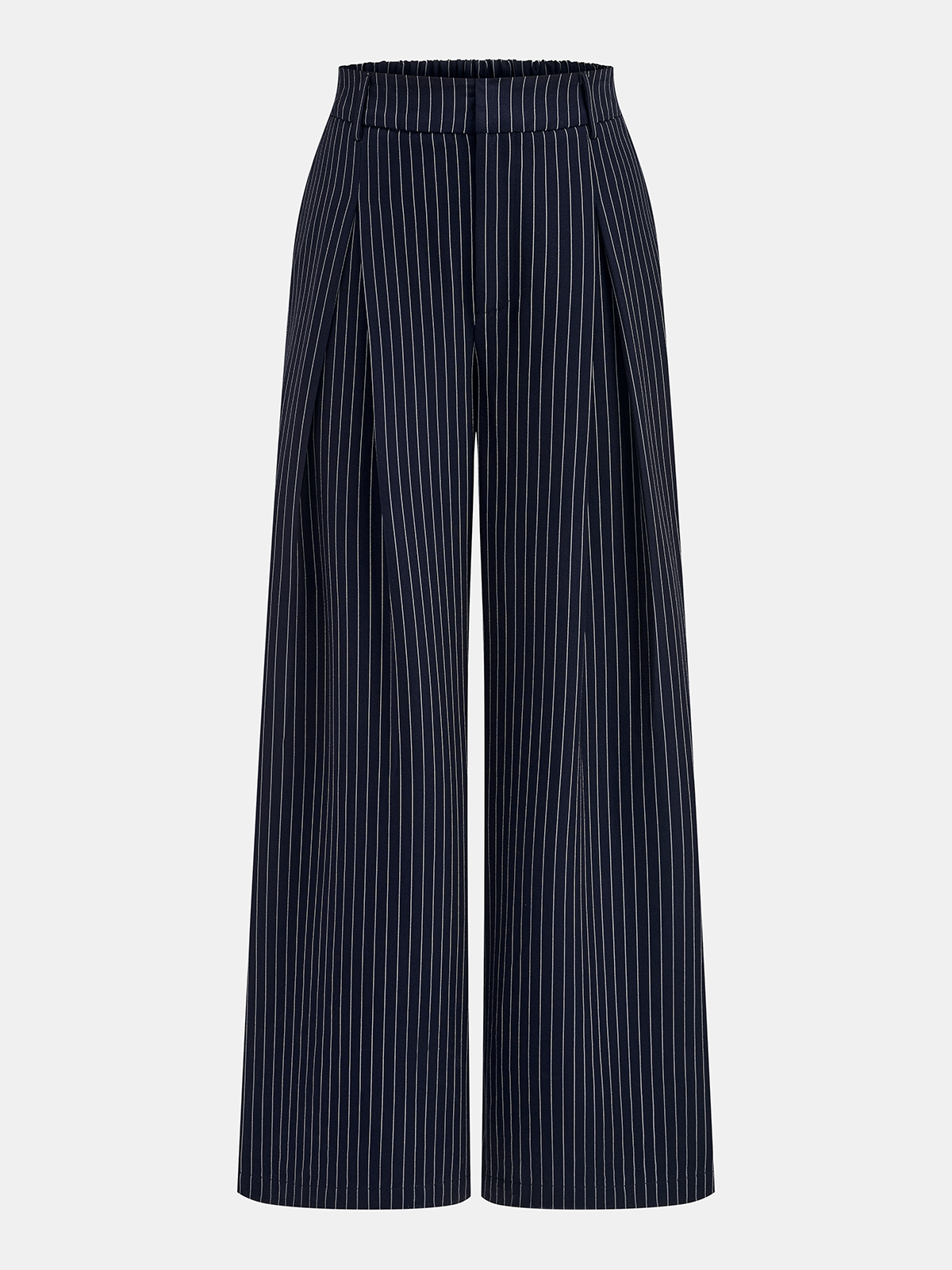 Conjunto de Top Cruzado Anudado y Pantalón Ancho de Raya Diplomática
