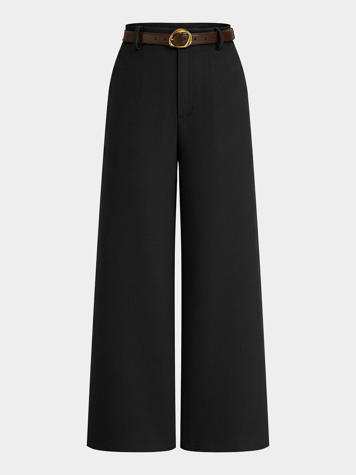 Pantalón Ancho de Lino con Cinturón