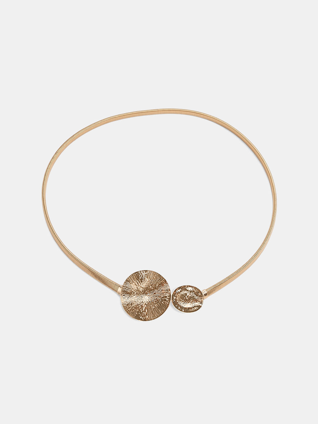 Textured Double Disc Elastic Waist Belt