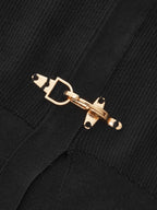 Metal Buckle Sleeveless Knit Cardigan
