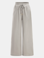 Conjunto de Top de Satén de Un Hombro y Pantalón con Cordón