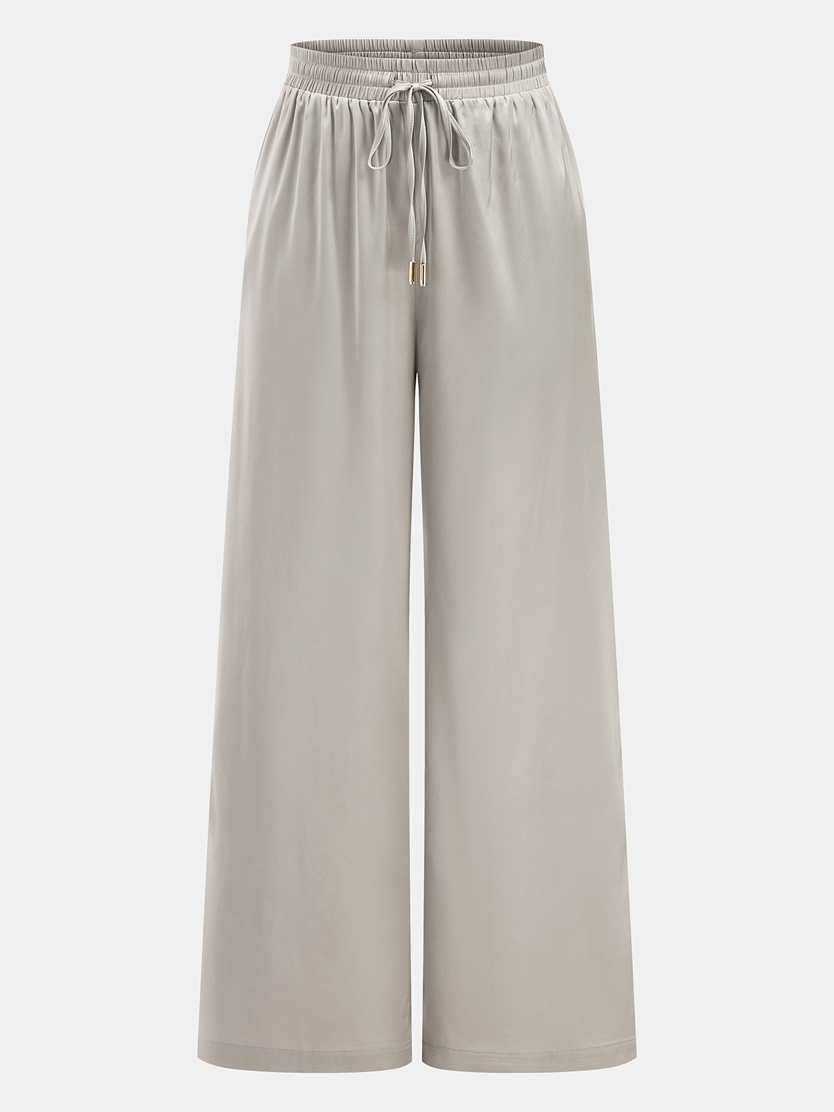 Conjunto de Top de Satén de Un Hombro y Pantalón con Cordón