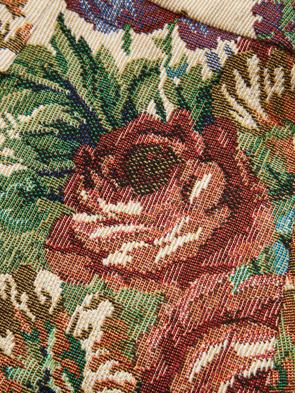 Shorts de Jacquard Floral de Cintura Media