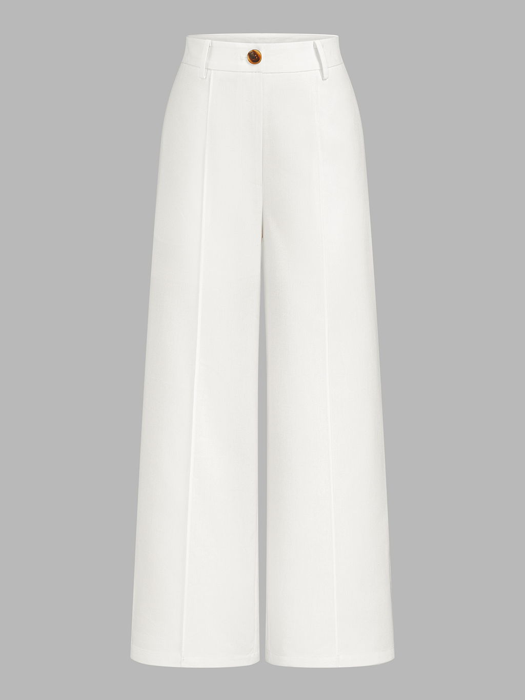 Pantalón Ancho de Lino de Cintura Media