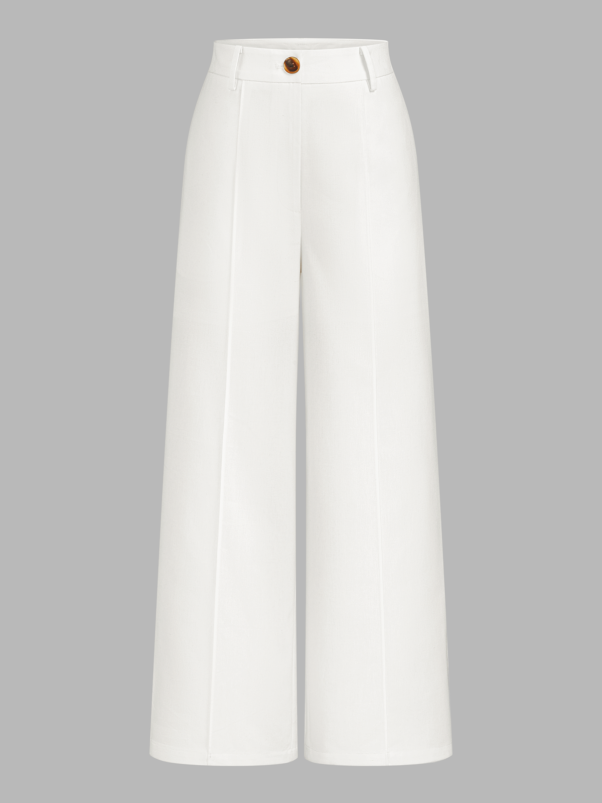 Pantalón Ancho de Lino de Cintura Media