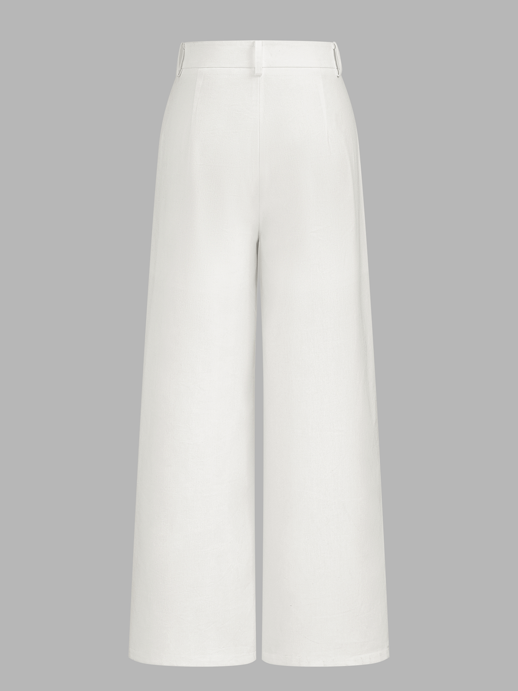 Pantalón Ancho de Lino de Cintura Media