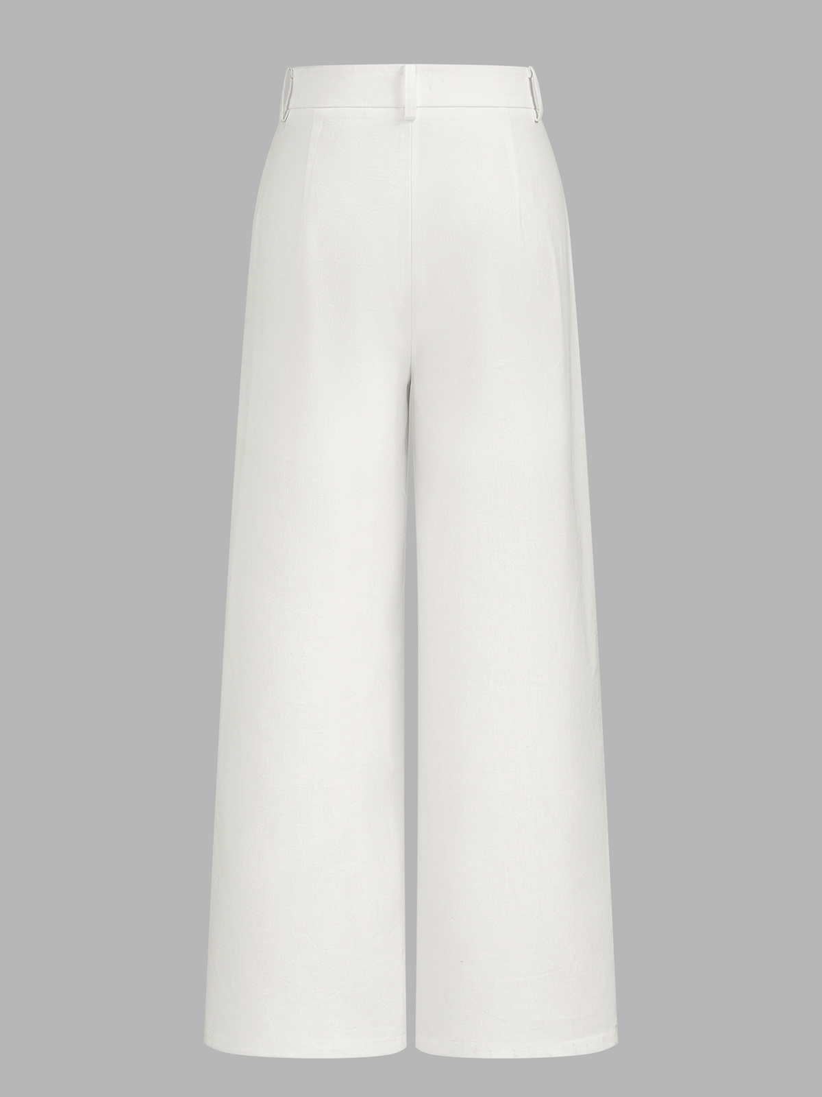 Pantalón Ancho de Lino de Cintura Media